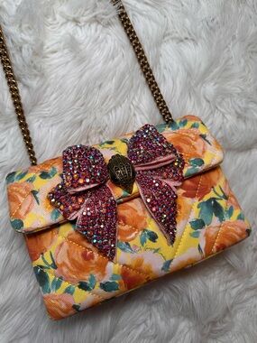 Kurt Geiger • Kensington Floral Chain Bag with Rhinestone Ribbon